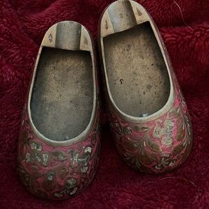 Antique two brass Chinese shoe ashtrays